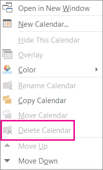 how to delete a shared calendar in outlook for mac